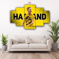1 SET Pajangan Dinding Erling Haaland Man. City Borussia Dortmund Hiasan Dinding Isi 5 pcs Poster Ka