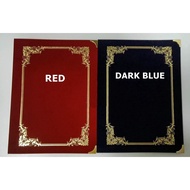 A4 Velvet Cert Holder with Hot Stamping Frame / Velvet Folder Hot Stamping Frame
