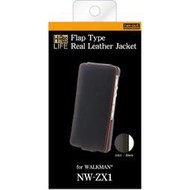日本原裝Sony NW-ZX1 專用直翻式真皮牛皮保護皮套護套 Ray-Out RT-SZX1LC2/B 黑色