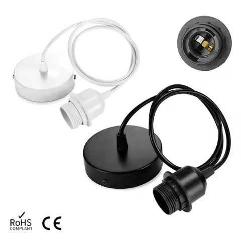 Vintage E26 E27 hanging lamp holder Full teeth with 3M cable ceiling lamp holder socket lamp base fo