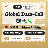 Global esim 139 Regions丨Data+call+SMS 丨Total 20GB 30Days丨Sent to the email within 1 minute