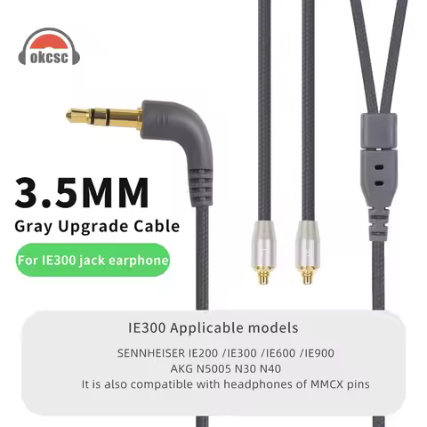 OKCSC Earphone Cable for SENNHEISER IE300 IE200 IE600 IE900 AKG N5005 N30 3.5mm Oxygen Free Copper G