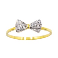 Happy Jewelry แหวนเพชรของแท้ แหวนโบว์ ทองแท้ 9k 37.5% ME649