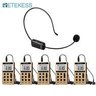 Retekess TR503 Tour Guide Wireless Microphone Portable Church Translation System for Teaching Meeting  Hospital(1 TR503 FM Transmitter and 5 V112 FM Receivers)