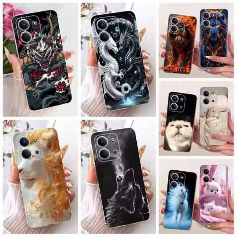 For Xiaomi Redmi 15C 5G Global Case Popular Dragon Lion Cartoon Cover Soft Silicone Bumper For Xiaom