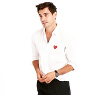 KEMEJA MEN's White and Black CDG PLAY SHIRT SHIRT FOR MEN Heart Hati