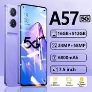 【COD】Smartphone A57 Pro Full Screen Full 7.5inch New handphone RAM16GB ROM512GB phone murah Original