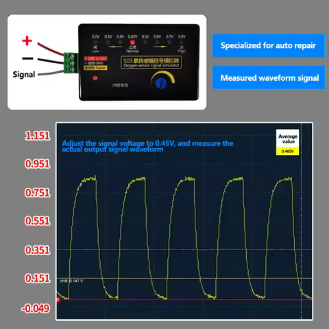 Universal 0.2V-0.8V 4-Wire O2 Sensor Signal Simulator Voltage Tunable 4-Wire Oxygen Sensor Emulator 