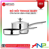 Bộ nồi quánh và chảo chống dính inox đáy liền Elmich Trimax Baby EL-3794 (Đường kính 14cm) - Hàng ch