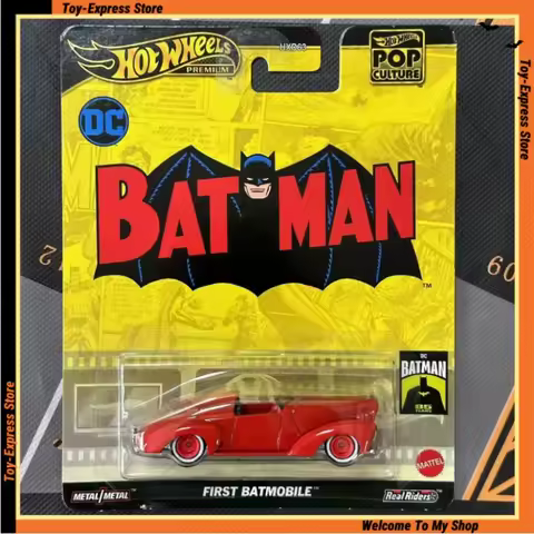 Hot Wheels Premium 2024 Pop Culture 1/64 Car Model Hotwheels Batman First Batmobile Collectible Chil