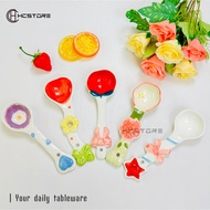 HCSTORE - PREMIUM HANDMADE CERAMIC SPOON WITH CUTE MOTIFS UNIQUE SOUP SPOON