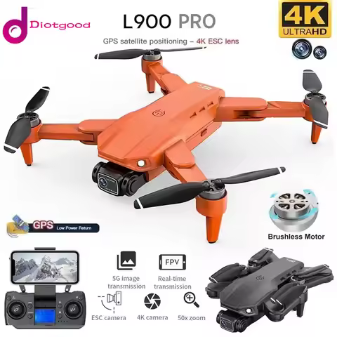 L900 PRO 4K GPS Drone With Camera Brushless Motor 5G FPV Quadcopter 1.2km 25min RC Helicopter Dual C