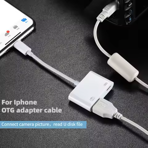 Lightning To USB OTG Converter Adapter for IPhone Mouse Keyboard Charging U Disk Camera CardReader D