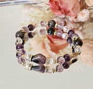 黑夜極光-不規則紫鈦/極光23/黑極光/紫水晶/開運水晶手鍊