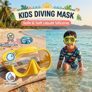 BSPs Children Diving Mask Tempered Glass Gogal Menyelam Anti Kabut Tidak Masuk Air Kids Snorkel Sesu