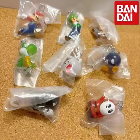 Bandai Super Mario Character Keychain Mini Pendant Charm Luigi Yoshi Toad Boo Bullet Bill Gashapon B