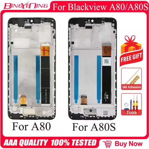 100% Original 6.21 Inch for Blackview A80 A80S Android 10.0 LCD & Touch Screen Digitizer with Frame