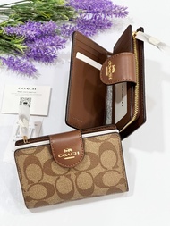 Coach แท้ กระเป๋าสตางค์หญิง Coach Wallet ใส่แบงค์ ใส่เหรียญ ใส่การ์ด (COACH USA) หนังลูกวัวการ์เซีย 