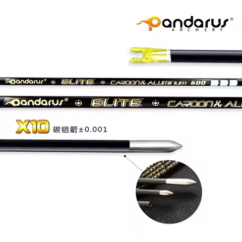 Archery Pandarus ELITE ID3.2mm X10 Carbon Aluminum Arrows Shaft Spine 350 400 450 500 550 600 650 70