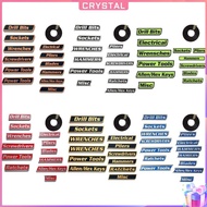 ✶Crystal✶【High Quality】 12 PCS Magnetic Toolbox Labels Toolbox Drawer Tags 3D Magnetic Tool Box Labe