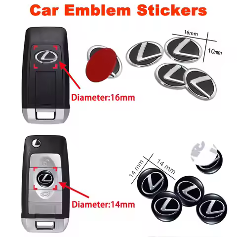 14/16mm Aluminum Car Emblem Key Sticker Accessories For Lexus F SPORT Plug-in Hybrid ES UX 300e GS G