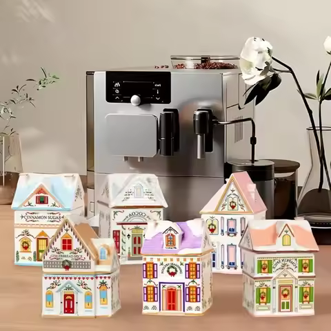Gifts Cute Holiday Village Spice House Mini Desktop Decoration House Village Spice House Jars Cartoo
