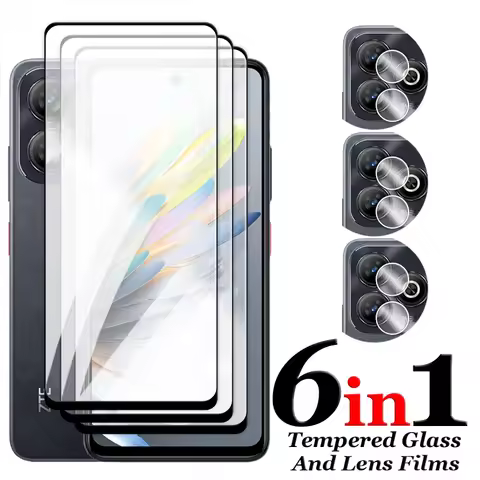 6in1 For ZTE Blade A75 4G Glass For Blade A75 4G Tempered Glass 2.5D Full Cover Screen Protector For