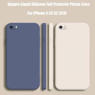 NEW Square Liquid Silicone Phone Case For iPhone 5 5S SE 2016 Full Lens Protection Cover For iPhone5