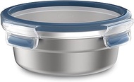 Tefal N1150210 MasterSeal Stainless Steel Food Container, Durable, Lightweight and Hygienic 304 Stainless Steel, Leak-proof, Frost-Resistant, Dishwasher Safe, Oven Safe, German Clip-on Lid, 0.7L