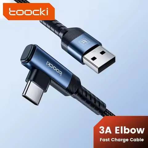 Toocki USB To Type-C Cable 90 Degree Elbow Phone Wire Fast Charging For IPone 13 Samsung S22 Huawei 