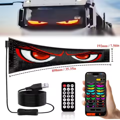 Windshield Eyes LED Pixel Panel Flashing Eyes On The Windshield Glowing Blinking Devil's Eyes LED fo