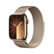 APPLEWatch Series 9 GPS + Cellular 2023 (45mm., Gold Stainless Steel Case, Gold Milanese Loop)