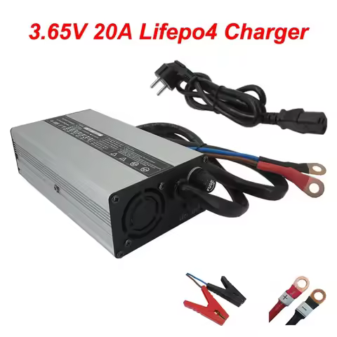 3.65V 20A Lifepo4 Fast Charger 1S 3.2V 3.3V 20A LFP UPS Solar RV Forklift Lithium Iron Phosphate Bat