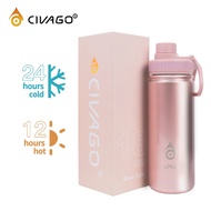 CIVAGO（18oz）Wide Mouth with Sport Lid Vacuum Insulated Tumbler Hot And Cold Drinking Water Bottle
