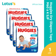 Huggies Dry Tape SJP M (60 Pcs x 4 Packs)(1 Carton)