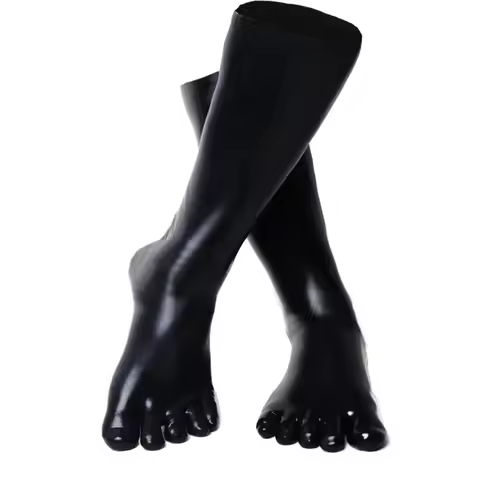Latex 5 Toes Middle Socks Five-finger Tocking Unisex Women Men Wear Customized Catsuit Costume