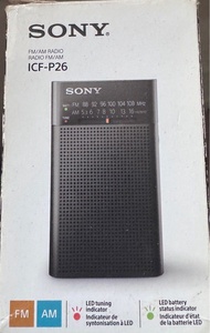 Sony ICF-P26 FM/AM 收音機（DSE可用）