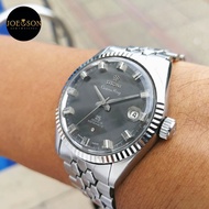 Ori 70s Titoni Cosmo King Date grey Ghost dial 14k rim omega datejust