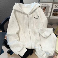 Jacket Unisex Hoodie Loose Embroidery, 2-Skin Smiley Face Felt Material mmer-trang99