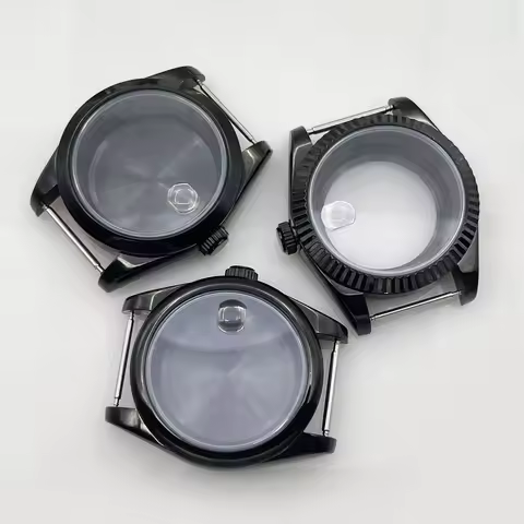 Neiton 36mm/39mm Black Watch Case Sapphire Fit NH36 NH34 NH35 Movement 316L Stainless Steel PVD