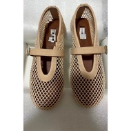 Hot selling genuine leather 35-43 woven ballet flats