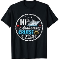 10Th Anniversary Cruise 2024 Matching Couples Wedding T-Shirt