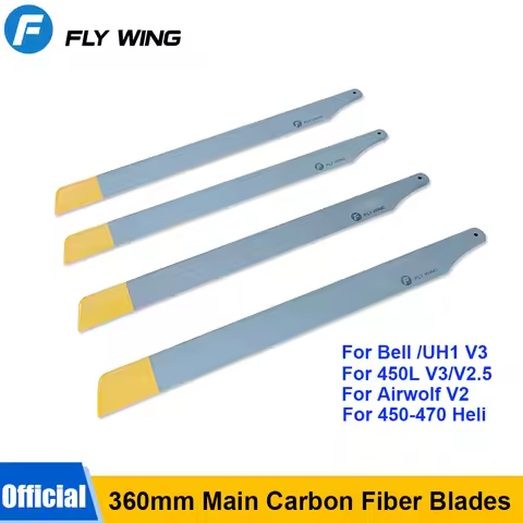 360MM Carbon Fiber Main Blades Propeller For FlyWing 450 Scale UH-1 Bell 206 trex 450L 480Gaui X3 rc