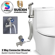 S MALL Bathroom Accessories SET 3 WAY DIVERTER VALVE WATER SEPARATOR Tap T Connector Toilet with han
