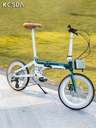 Kosda Ultra-light Aluminum Alloy 16-inch Folding Bicycle Adult Pedal Gear Shift Portable Disc Brake 