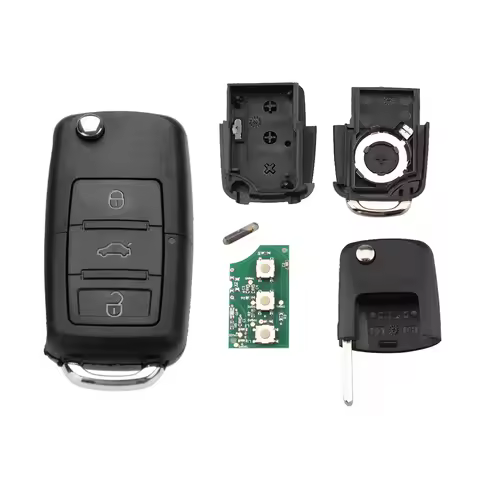 1pc 3 Buttons Flip Folding Remote Key Fob 433MHz ID48 Chip For 2004-2011 1K0 959 753 G,1K0959753G,HL