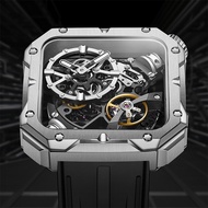 BONEST GATTI Skeleton Design Square Mechanical Watch Sapphire Crystal Luminous Men's Watch