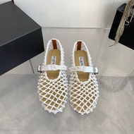 Alaia Ladies 2026 Summer New Style Woven Hollow Flat Shoes
