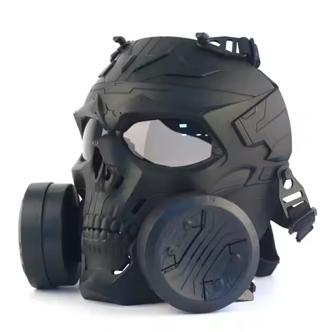 Outdoor Tactical Mask Skull Alien Double Anti-Gas Can Full Face Mask Field Equipment Cyberpunk Ornam