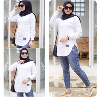 KATUN PLAIN OVAL 01A WOMEN'S LONG-SLEEVED T-SHIRT WITH RIB SPLIT EDGES MADE IN KOM COTTON,BET 20S JU